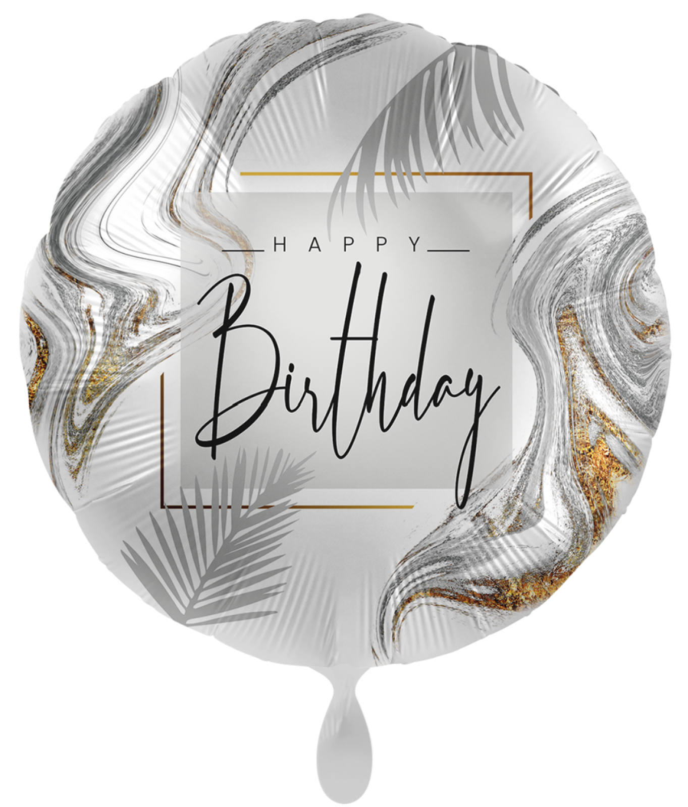 Folienballon - Happy Birthday, Silber - ø 43cm